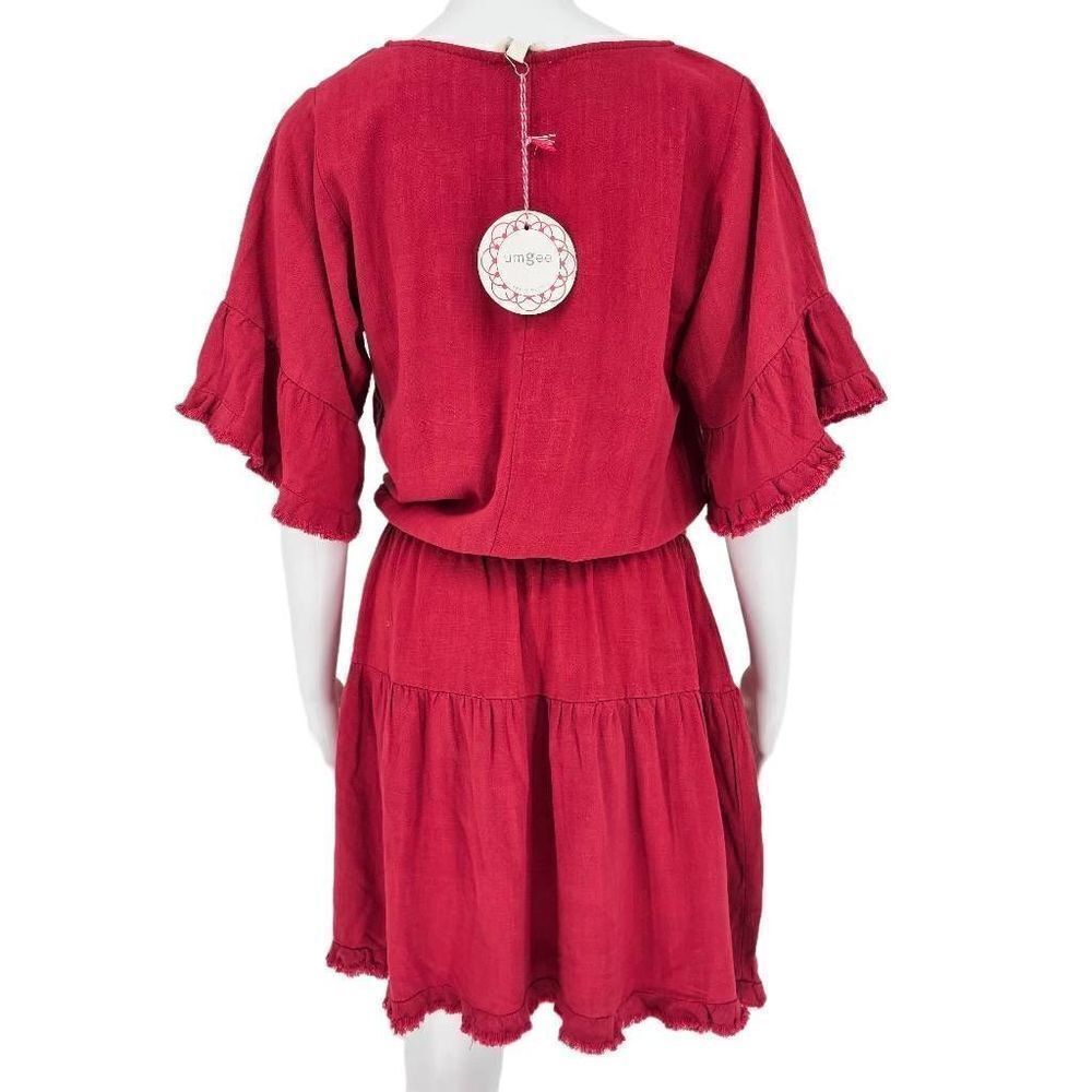 Umgee Ready For Cooler Days Boho Midi Dress Red S New - Picture 2 of 6